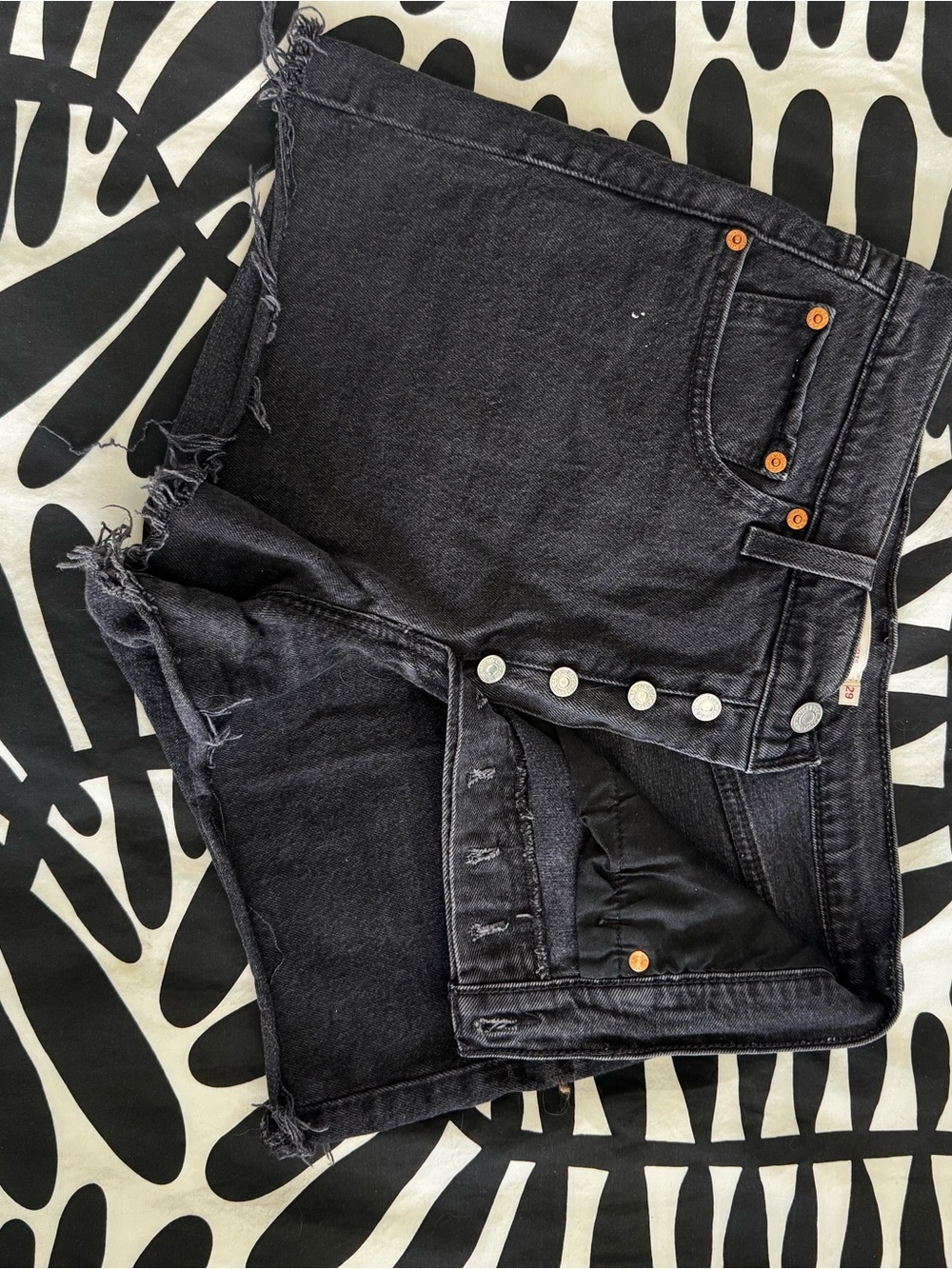 Levi's Shorts | Ribcage Cutoff Denim Shorts in Black - Picture 4 of 6